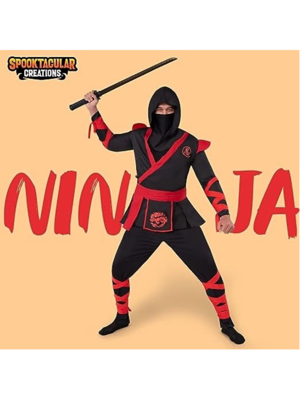 Spooktacular Creations Adult Ninja Deluxe Costume Halloween Dress Up Party